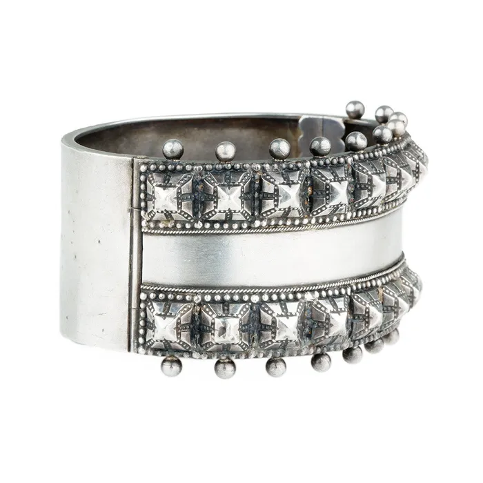 Bell Bird Antiques Bracelets Victorian Era Sterling Silver Bangle