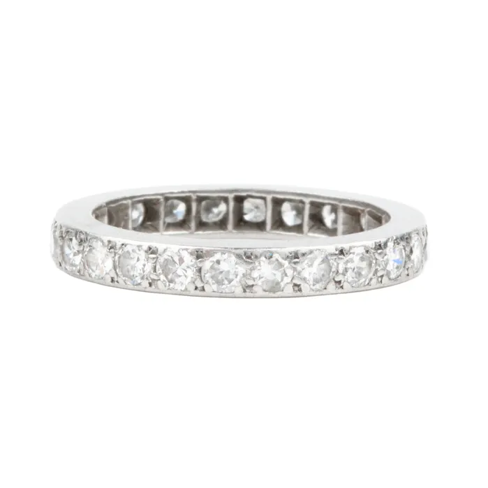 Bell Bird Antiques Rings Art Deco Platinum Diamond Eternity Band