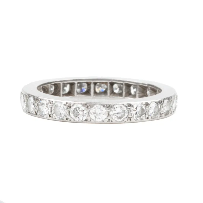 Bell Bird Antiques Rings Art Deco Platinum Diamond Eternity Band