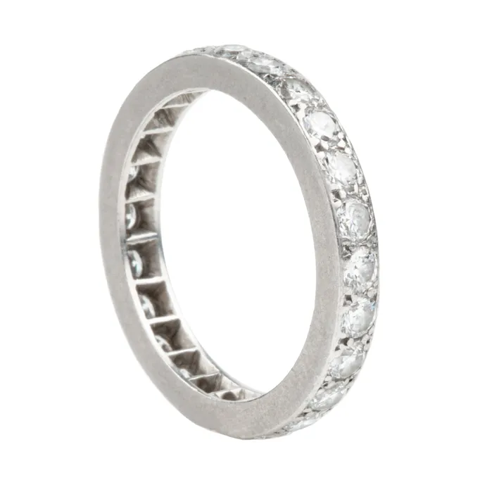 Bell Bird Antiques Rings Art Deco Platinum Diamond Eternity Band