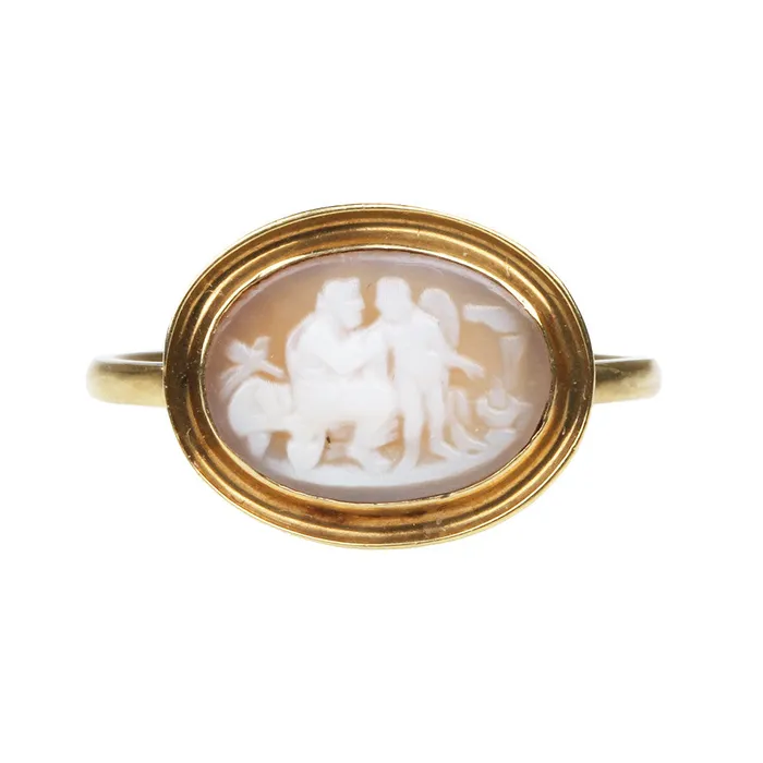 Bell Bird Antiques Rings Georgian Carved Shell Cameo Ring