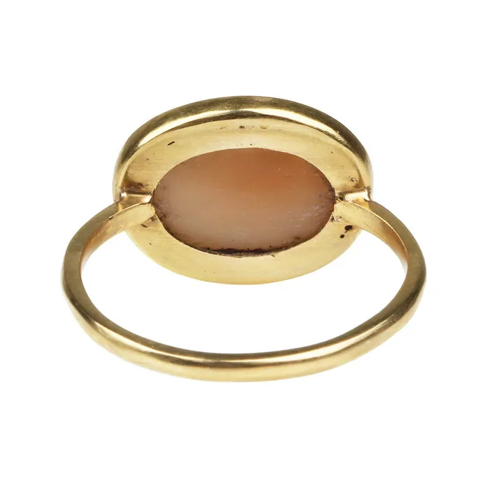 Bell Bird Antiques Rings Georgian Carved Shell Cameo Ring
