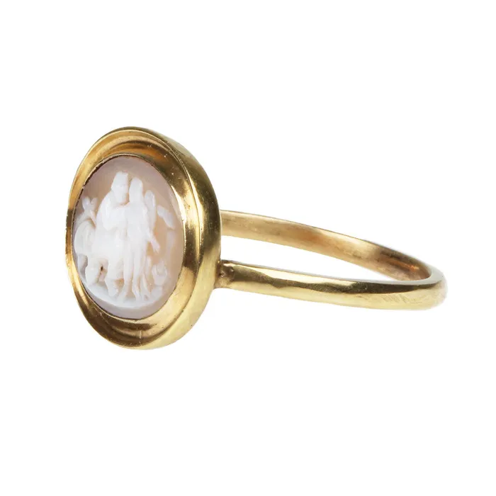 Bell Bird Antiques Rings Georgian Carved Shell Cameo Ring