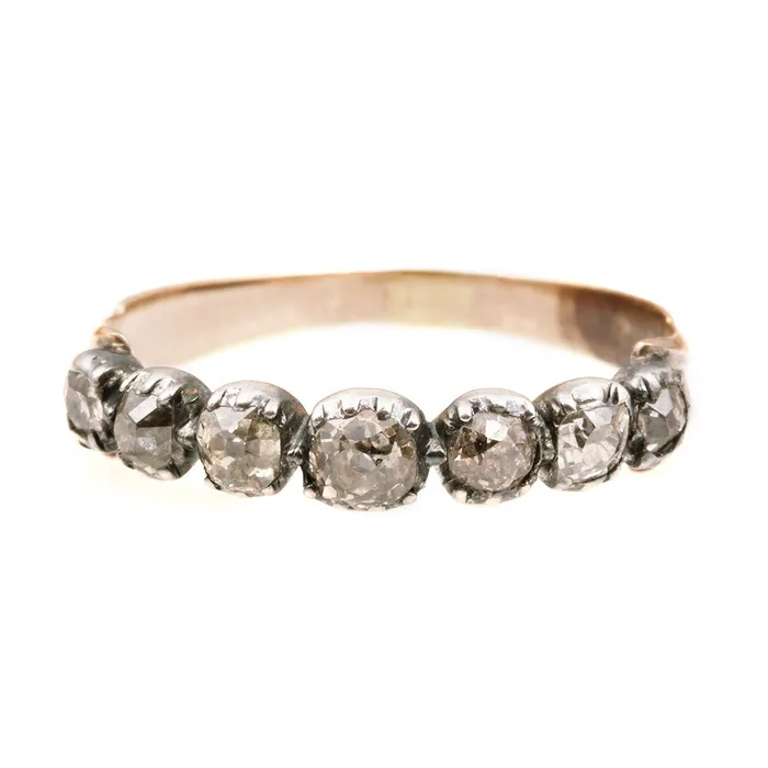 Bell Bird Antiques Rings Georgian Old Mine Cut Diamond Band