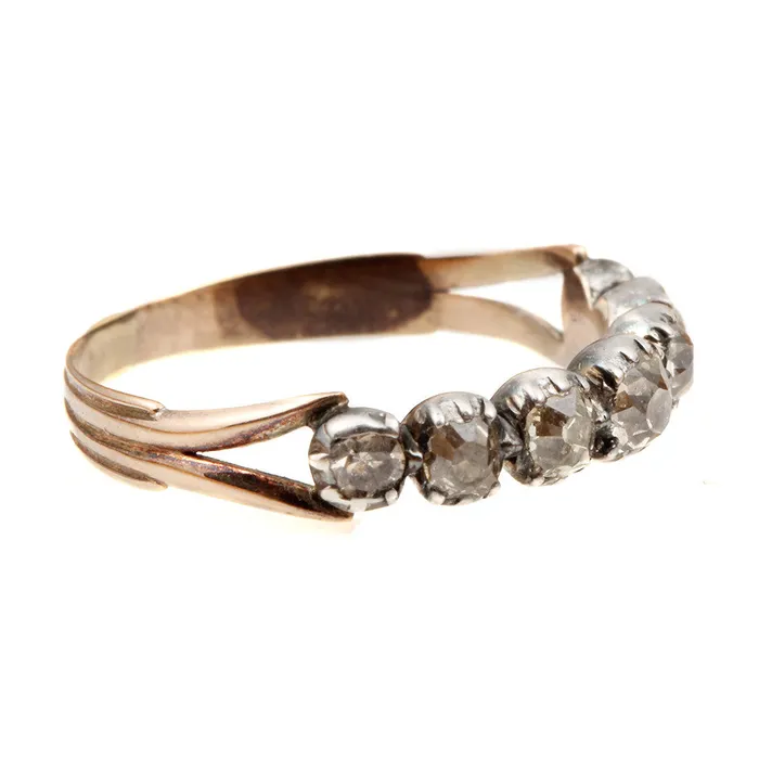 Bell Bird Antiques Rings Georgian Old Mine Cut Diamond Band