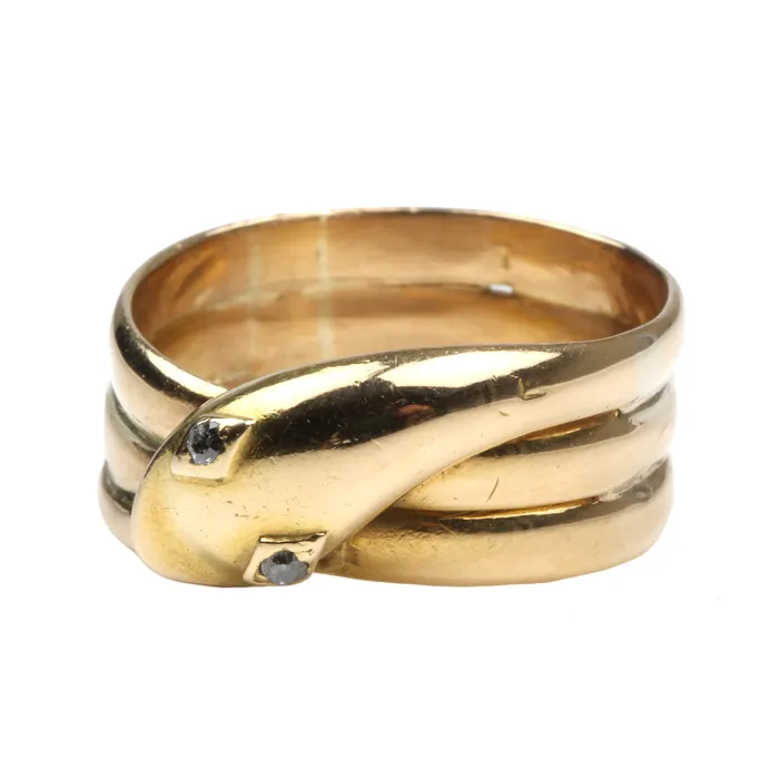 Bell Bird Antiques Rings Victorian Diamond Snake Ring