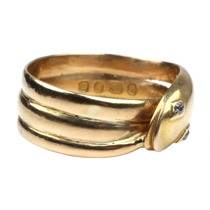 Bell Bird Antiques Rings Victorian Diamond Snake Ring