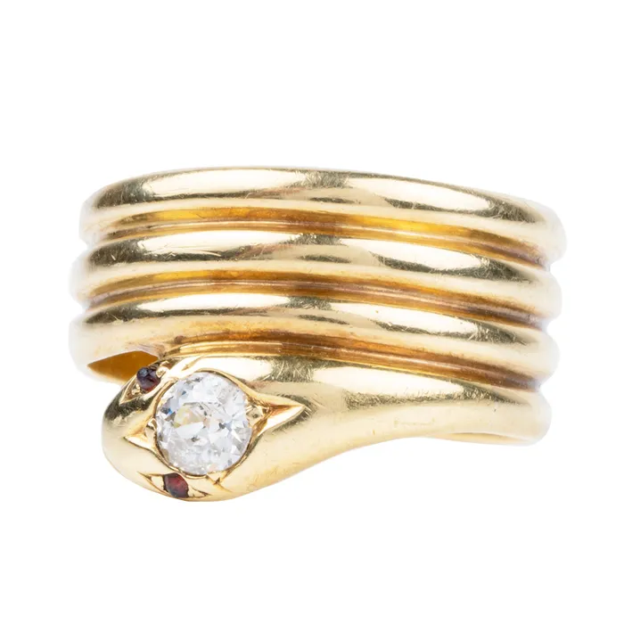 Bell Bird Antiques Rings Victorian Diamond Snake Ring