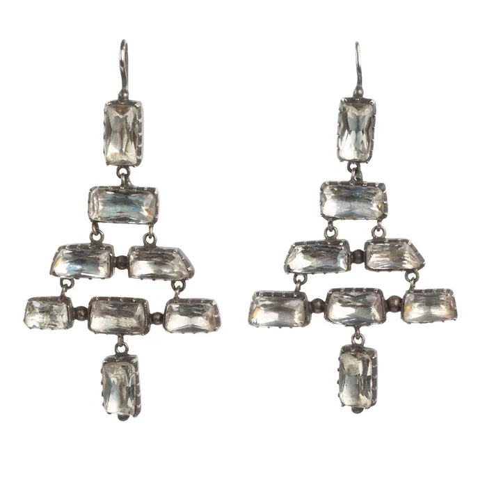 Bell Bird Antiques Victorian Era Paste Chandelier Earrings Earrings