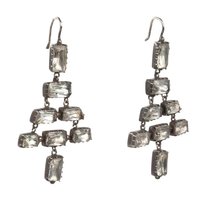 Bell Bird Antiques Victorian Era Paste Chandelier Earrings Earrings