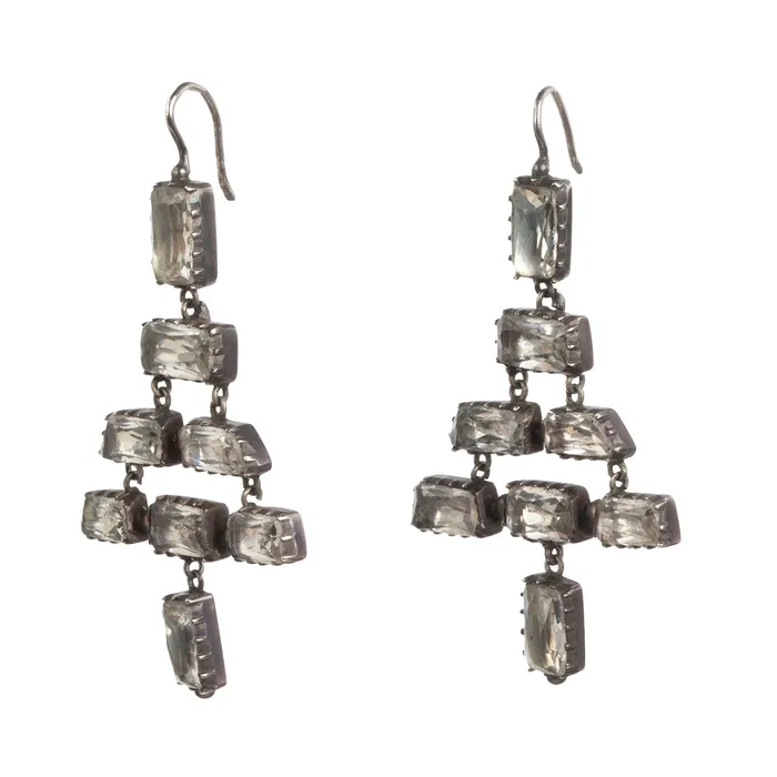 Bell Bird Antiques Victorian Era Paste Chandelier Earrings Earrings