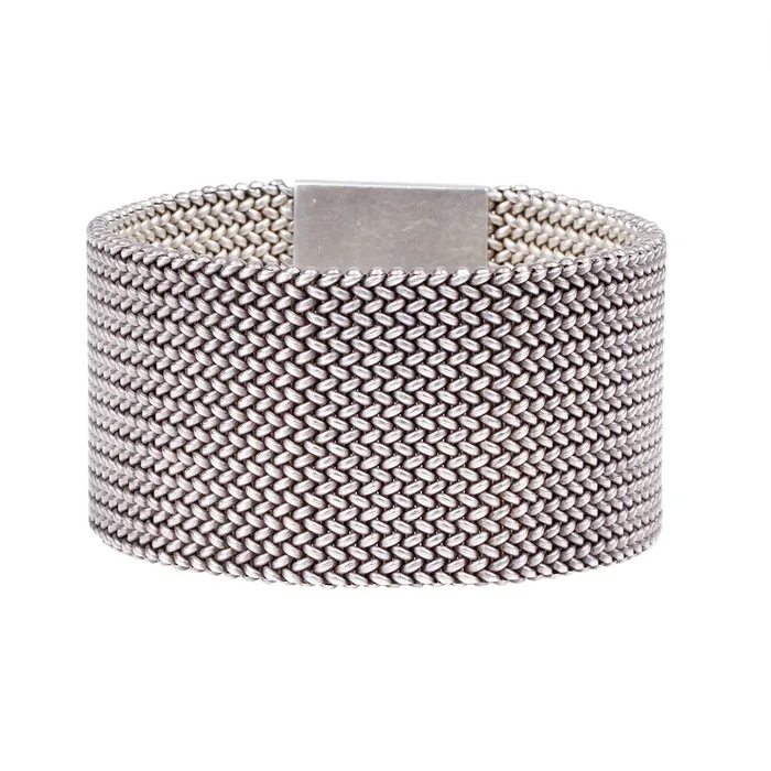 Bell Bird Antiques Victorian Era Sterling Silver Woven Bracelet Bracelets