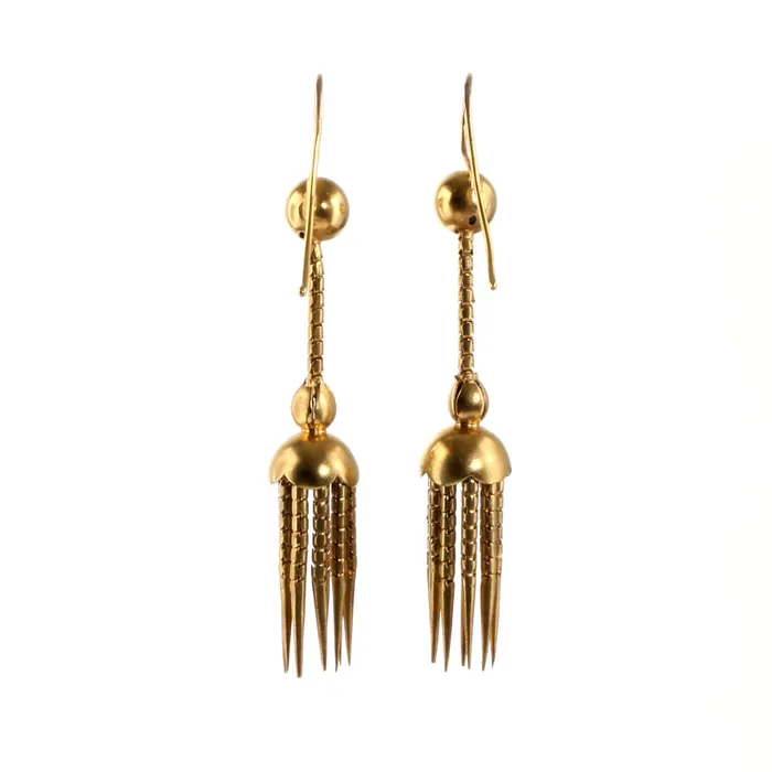 Bell Bird Antiques Victorian Gold Tassel Dagger Earrings Earrings
