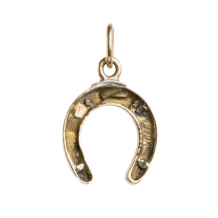 Bell Bird Rings Petite Blue Enamel and Diamond Horseshoe