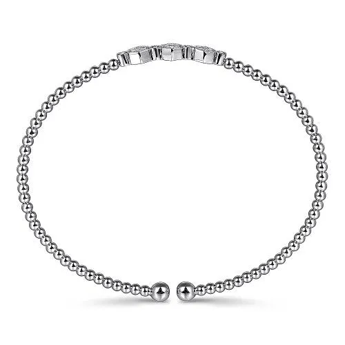 Bracelets 14K White Gold Bujukan Bead and Hexagon 013cttw Cluster Diamond Bangle GABRIEL CO Bracelets 14K White Gold Bujukan Bead and Hexagon 013cttw Cluster Diamond Bangle GABRIEL CO