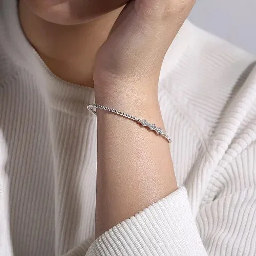 Bracelets 14K White Gold Bujukan Bead and Hexagon 013cttw Cluster Diamond Bangle GABRIEL CO Bracelets 14K White Gold Bujukan Bead and Hexagon 013cttw Cluster Diamond Bangle GABRIEL CO