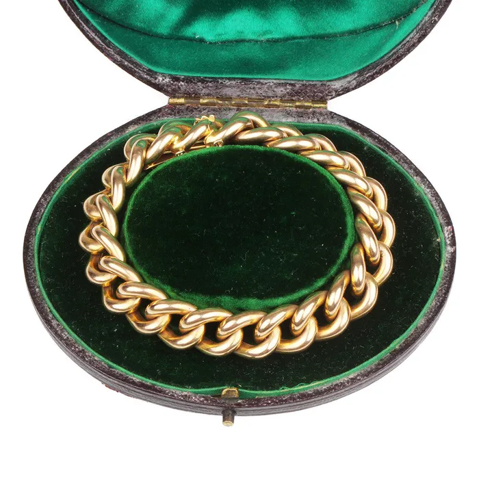 Bracelets Bell Bird Antiques Victorian Gold Link Bracelet