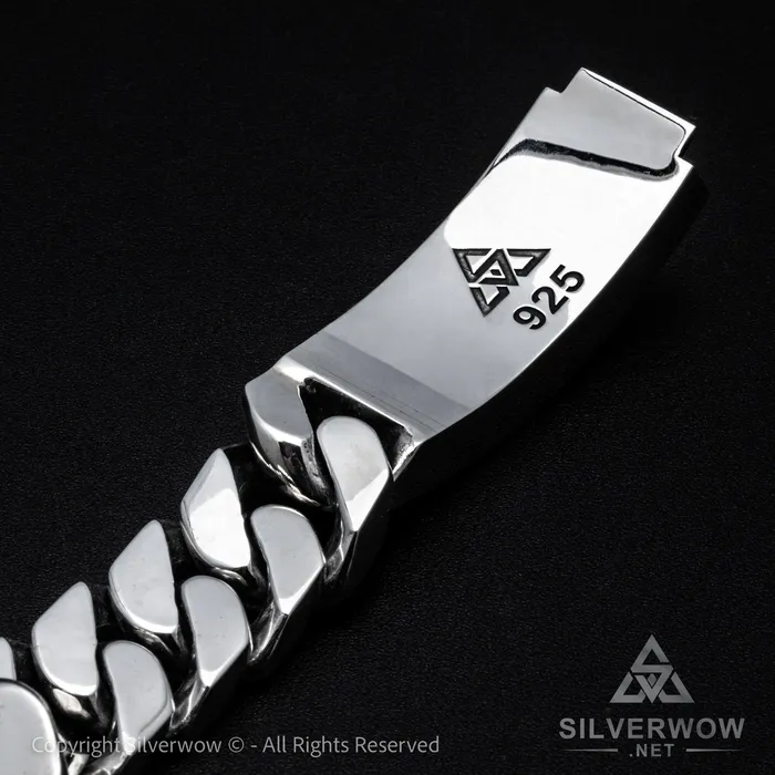 Bracelets Double Plate Identity Bracelet 15 mm Wide silverwow Bracelets Double Plate Identity Bracelet 15 mm Wide silverwow