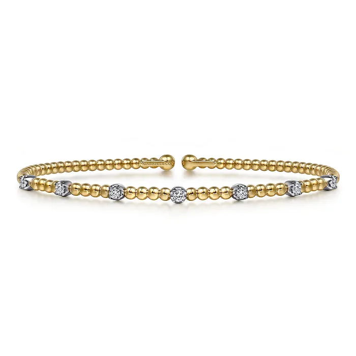 Bracelets GABRIEL CO 14K WhiteYellow Gold Bujukan Diamond Stations Bangle Bracelets GABRIEL CO 14K WhiteYellow Gold Bujukan Diamond Stations Bangle