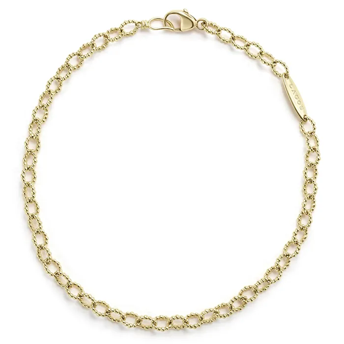 Bracelets LAGOS Signature Caviar 18K Gold Petite Link Bracelet