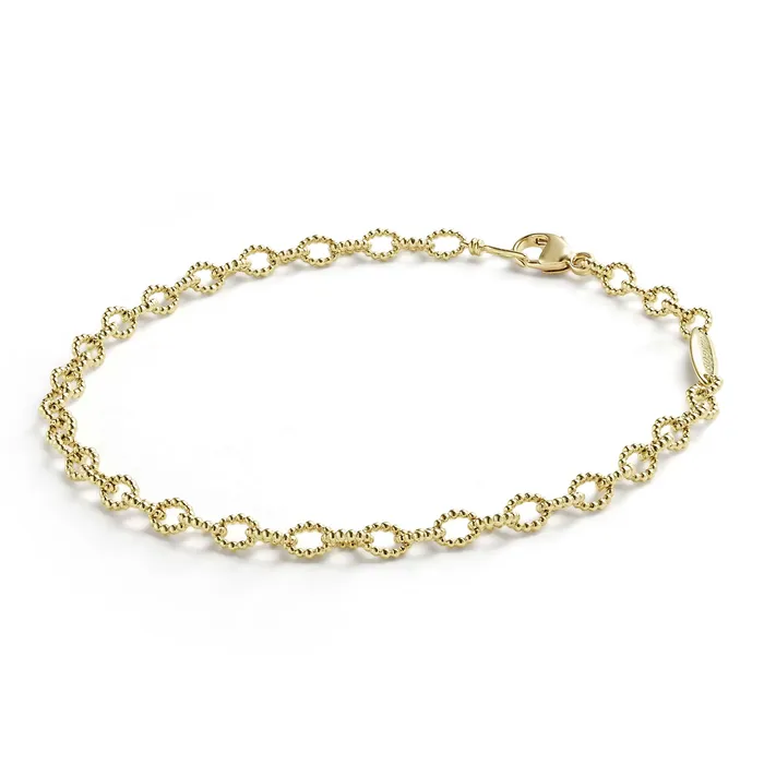 Bracelets LAGOS Signature Caviar 18K Gold Petite Link Bracelet