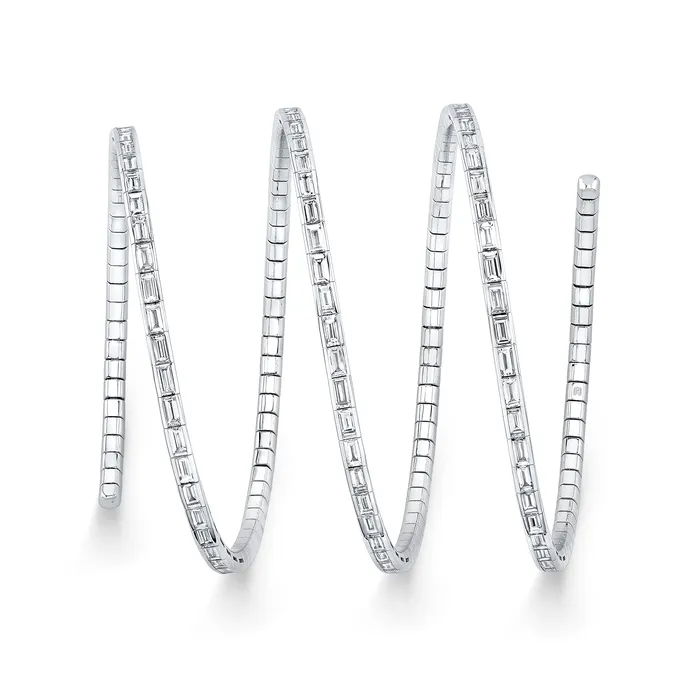 Bracelets RAHAMINOV DIAMONDS INC Baguette Diamond Coil Bracelet in 18kt White Gold