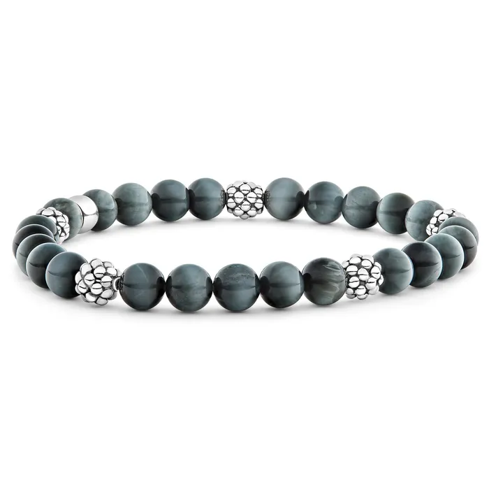Bracelets Signature Caviar Five Station Silver Eagle Eye Bead Bracelet LAGOS