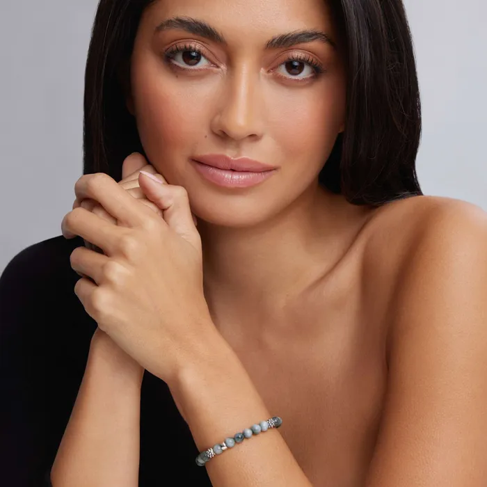 Bracelets Signature Caviar Five Station Silver Eagle Eye Bead Bracelet LAGOS