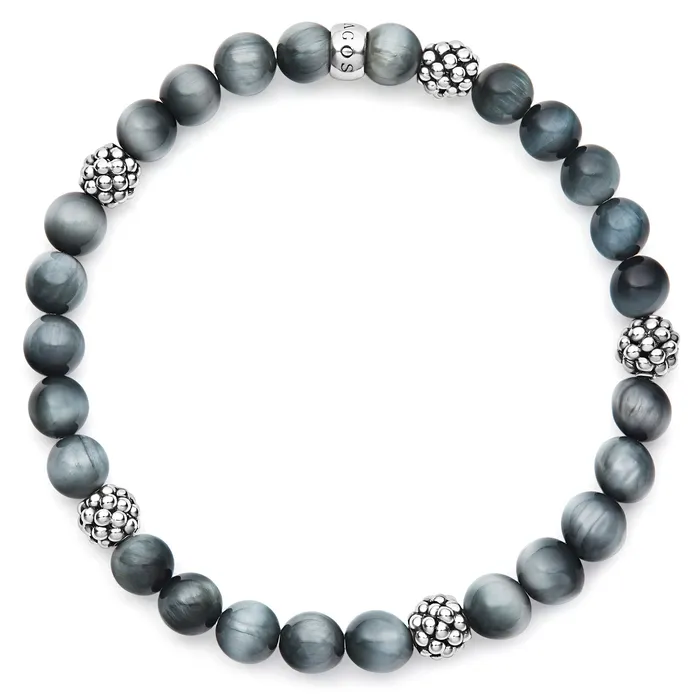 Bracelets Signature Caviar Five Station Silver Eagle Eye Bead Bracelet LAGOS