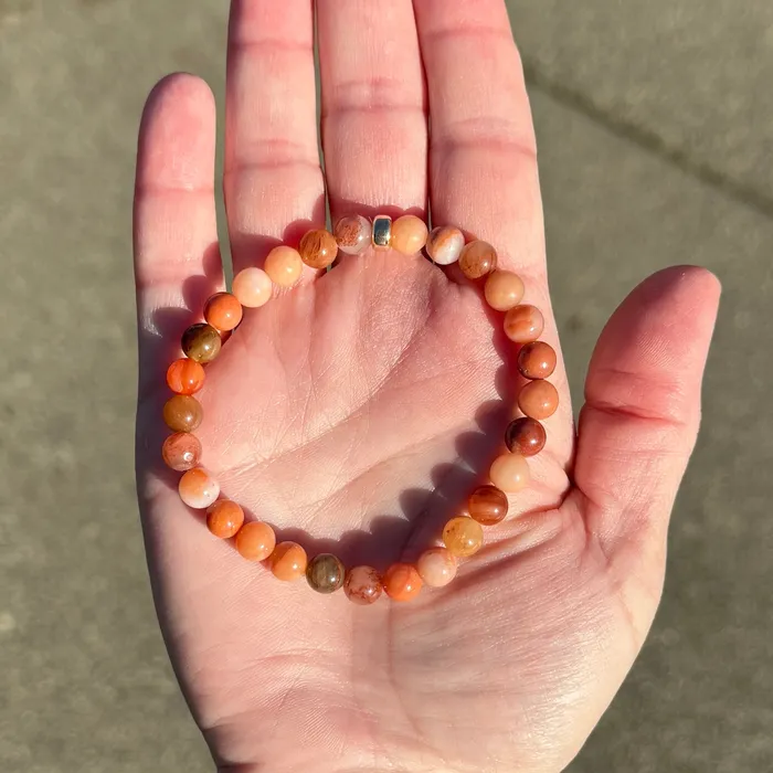 Bracelets Stone Cache Stone Cache Gemstone Mini Bracelet Creamsicle