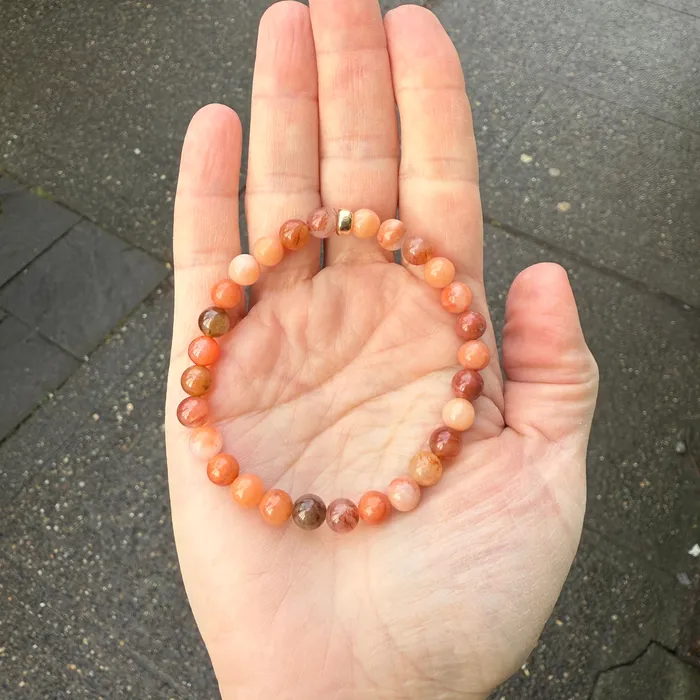 Bracelets Stone Cache Stone Cache Gemstone Mini Bracelet Creamsicle