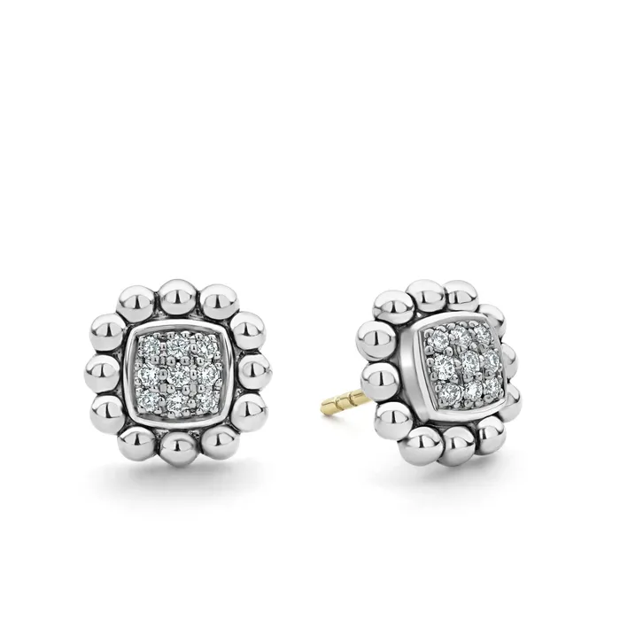 Caviar Spark Caviar Square Diamond Stud Earrings LAGOS Earrings