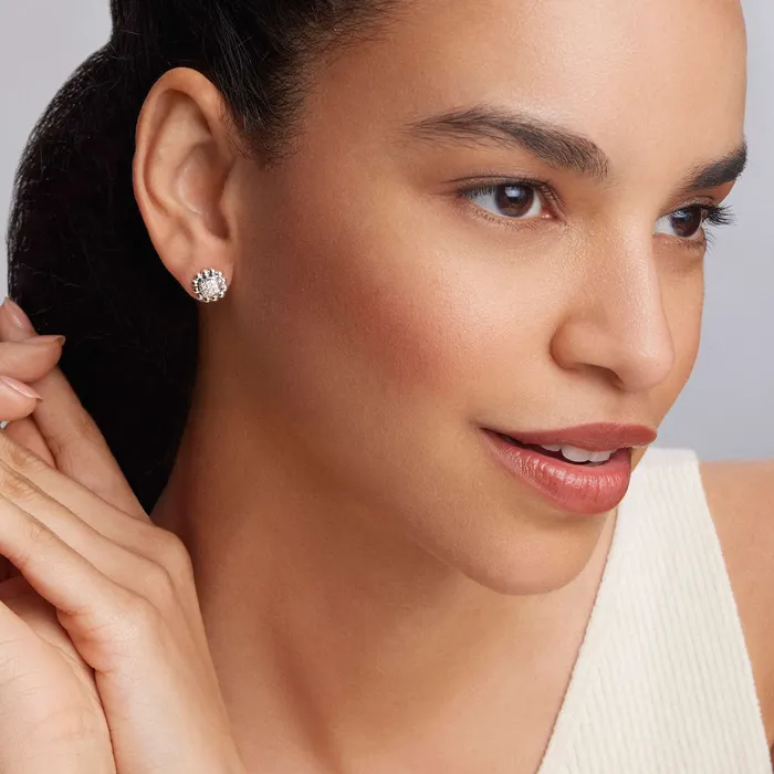 Caviar Spark Caviar Square Diamond Stud Earrings LAGOS Earrings