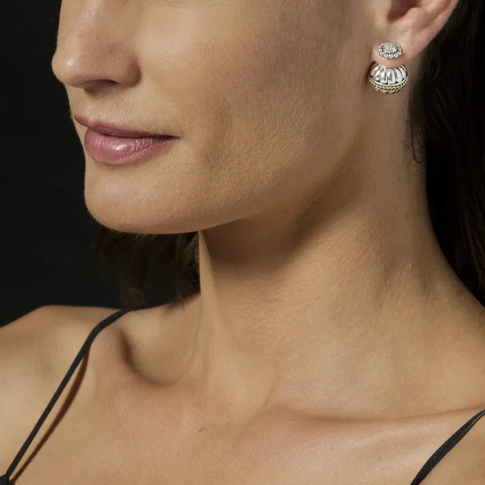Caviar Spark Caviar Square Diamond Stud Earrings LAGOS Earrings