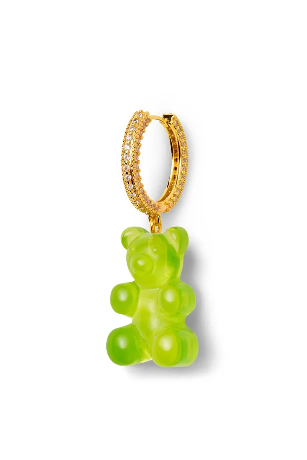 Crystal Haze Jewelry Earrings Mega Nostalgia bear hoop Lime