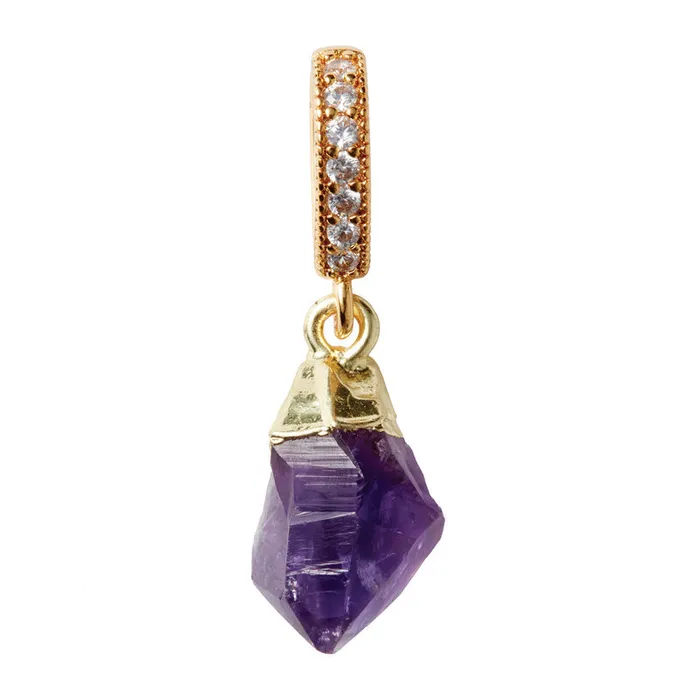 Crystal Haze Jewelry Earrings Mini Amethyst Pave connector