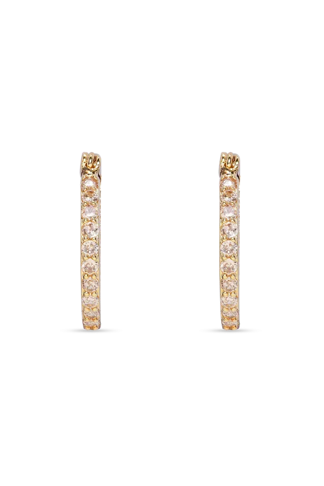 Crystal Haze Jewelry Earrings Mini Serena Hoops Champagne