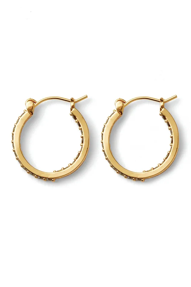 Crystal Haze Jewelry Earrings Mini Serena Hoops Olive