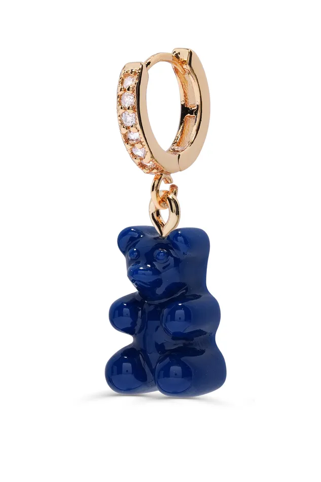 Crystal Haze Jewelry Earrings Nostalgia Bear Hoop Sapphire