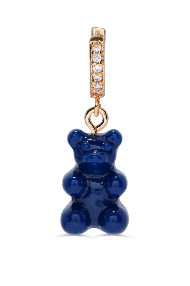 Crystal Haze Jewelry Earrings Nostalgia Bear Hoop Sapphire