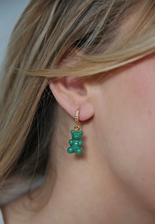Crystal Haze Jewelry Earrings Nostalgia bear hoop Vegan