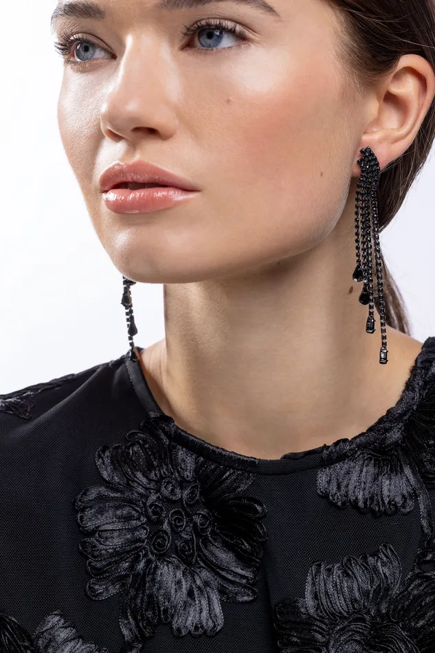 Crystal Haze Jewelry Earrings Waterfall earrings Black Hardware Crystal Haze Jewelry Earrings Waterfall earrings Black Hardware