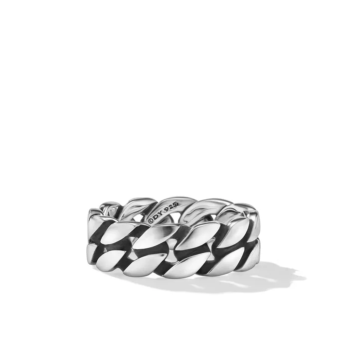 Curb Chain Band Ring in Sterling Silver 8mm David Yurman Rings