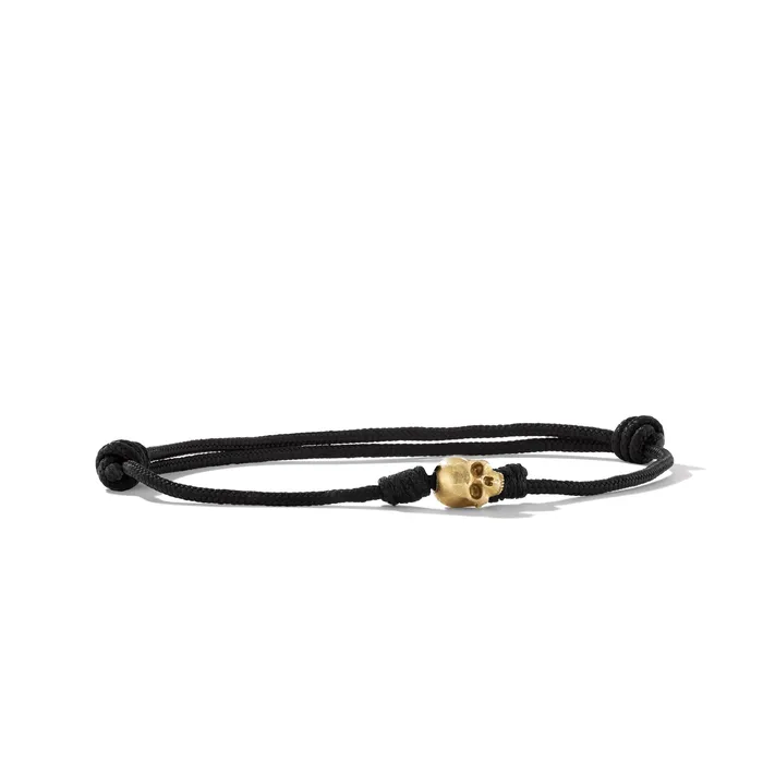 David Yurman Bracelets Skull Cord Bracelet in Black Nylon with 18K Yellow Gold 6mm David Yurman Bracelets Skull Cord Bracelet in Black Nylon with 18K Yellow Gold 6mm
