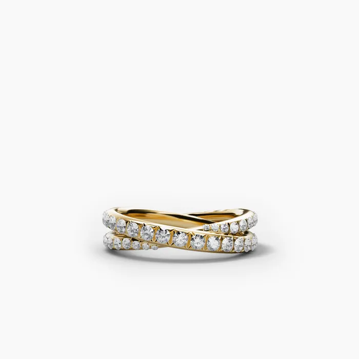David Yurman Rings 6MM CROSSOVER FULL PAVE RING DI 18K