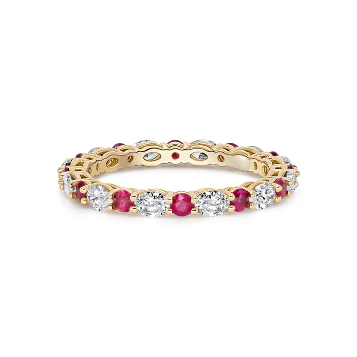 Diamond Ruby Eternity Band Polachecks Collection Rings
