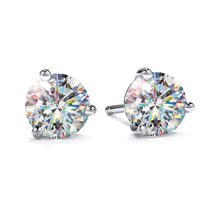 Earrings 14KWG 025CTW FOF RD DIA STUD EARRINGS H I1I2 FACETS OF FIRE