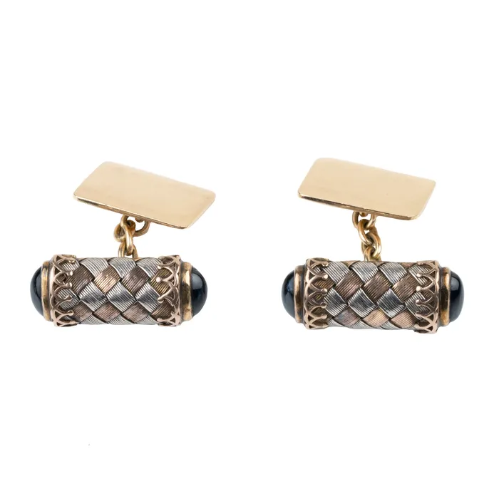 Earrings Bell Bird Antiques Art Deco Sapphire Cufflinks