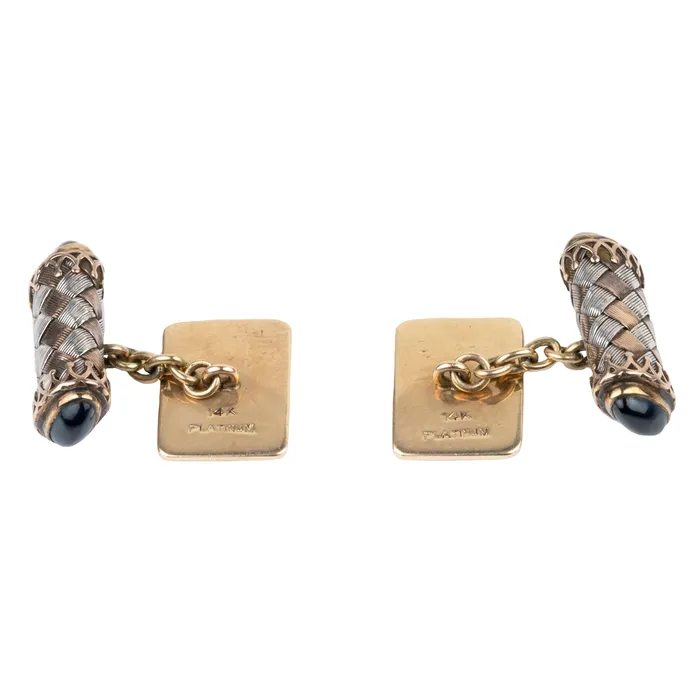 Earrings Bell Bird Antiques Art Deco Sapphire Cufflinks