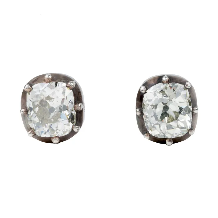 Earrings Bell Bird In House Bell Bird Old Mine Cut Diamond Earrings